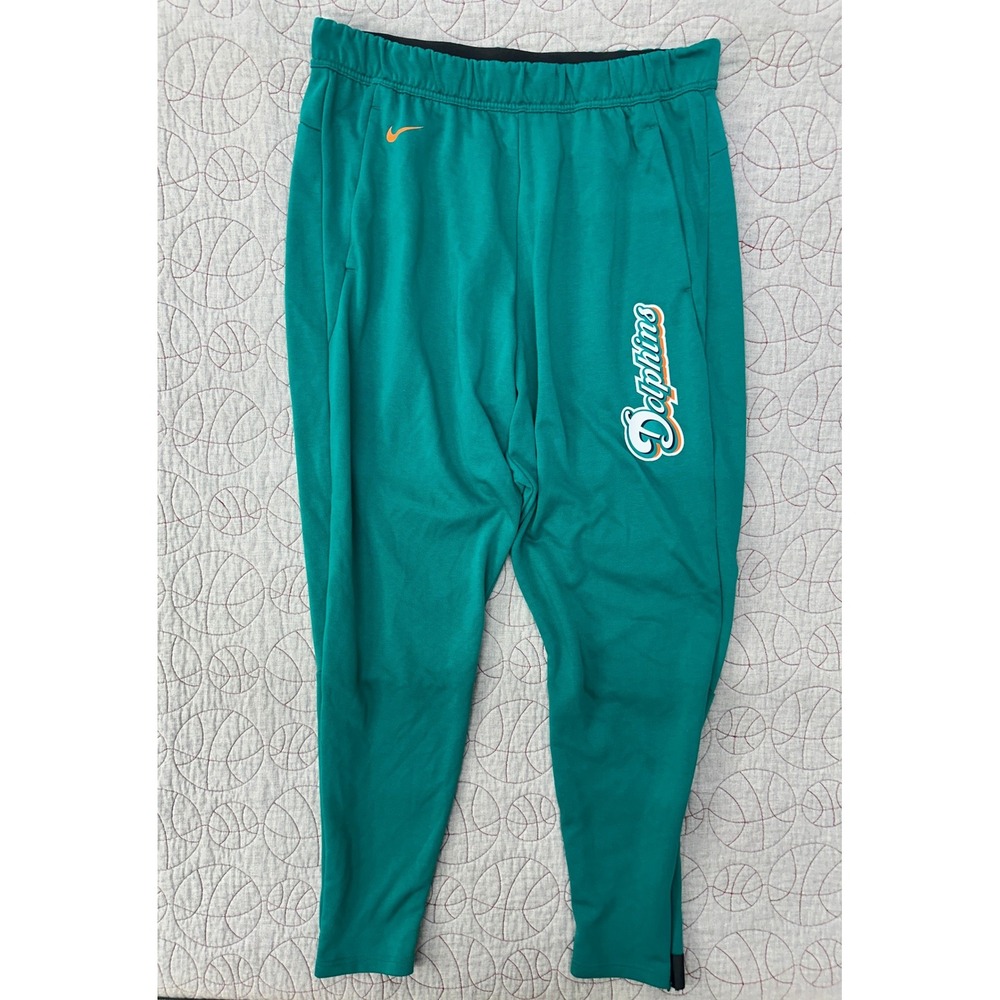Nike Miami Dolphins Aqua Dri-FIT Tapered Zip Ankle Sweatpants / Men's 2XL